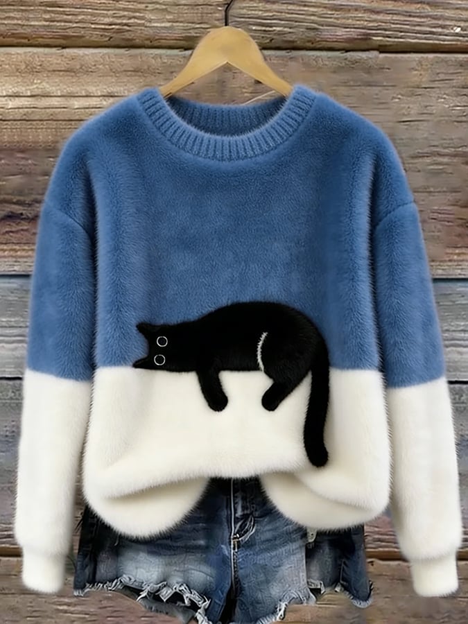 KIRSTEN | ELEGANT CAT PRINT JUMPER