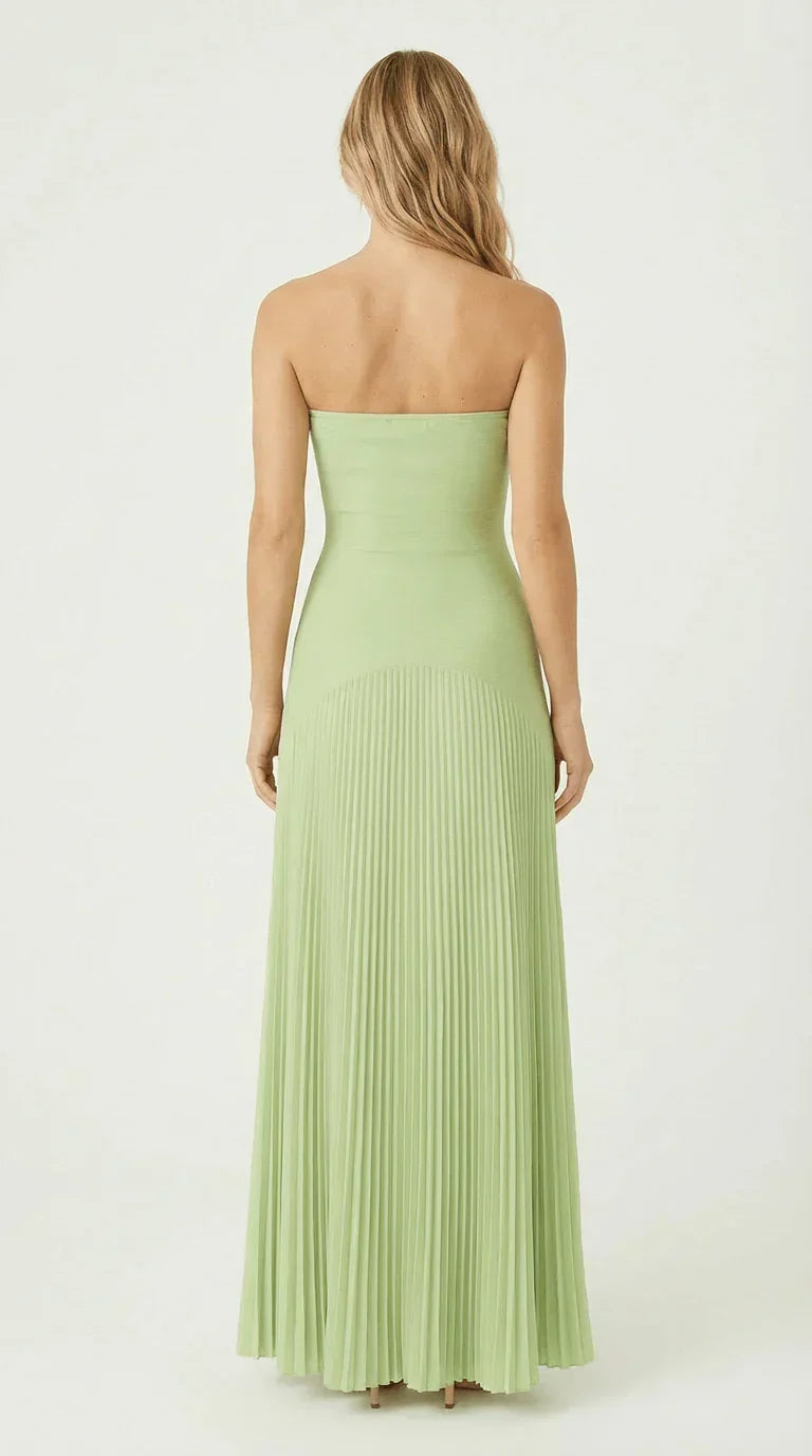 Vestido maxi elegante sin mangas con cintura caída