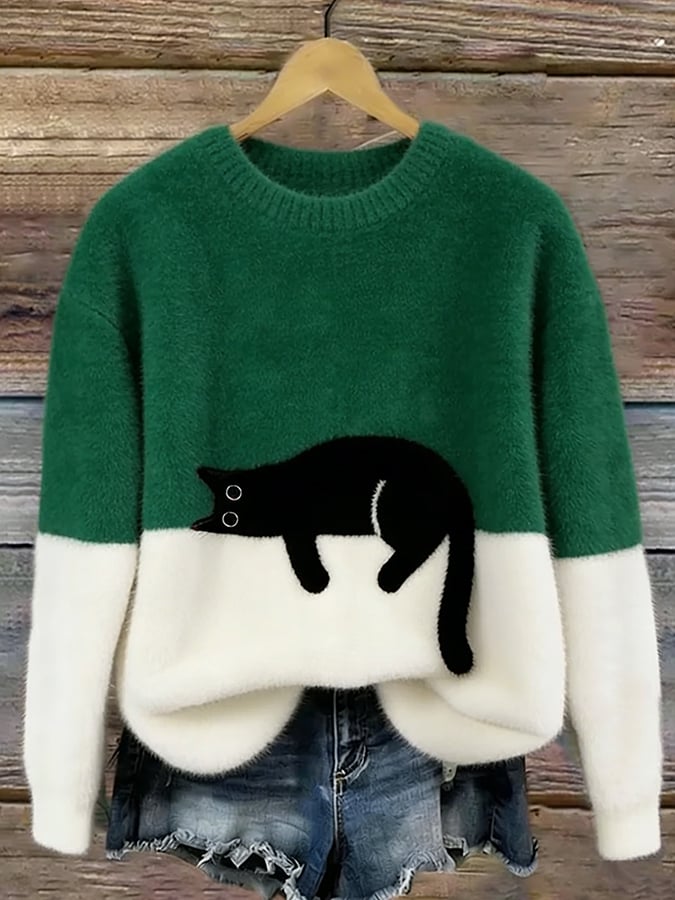 KIRSTEN | ELEGANT CAT PRINT JUMPER