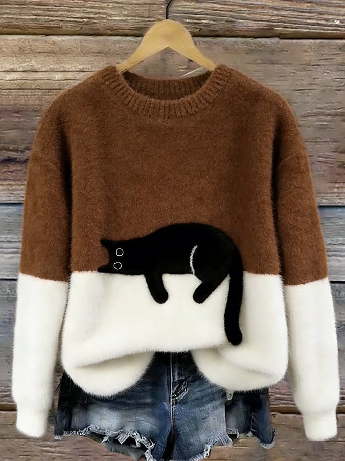 KIRSTEN | ELEGANT CAT PRINT JUMPER