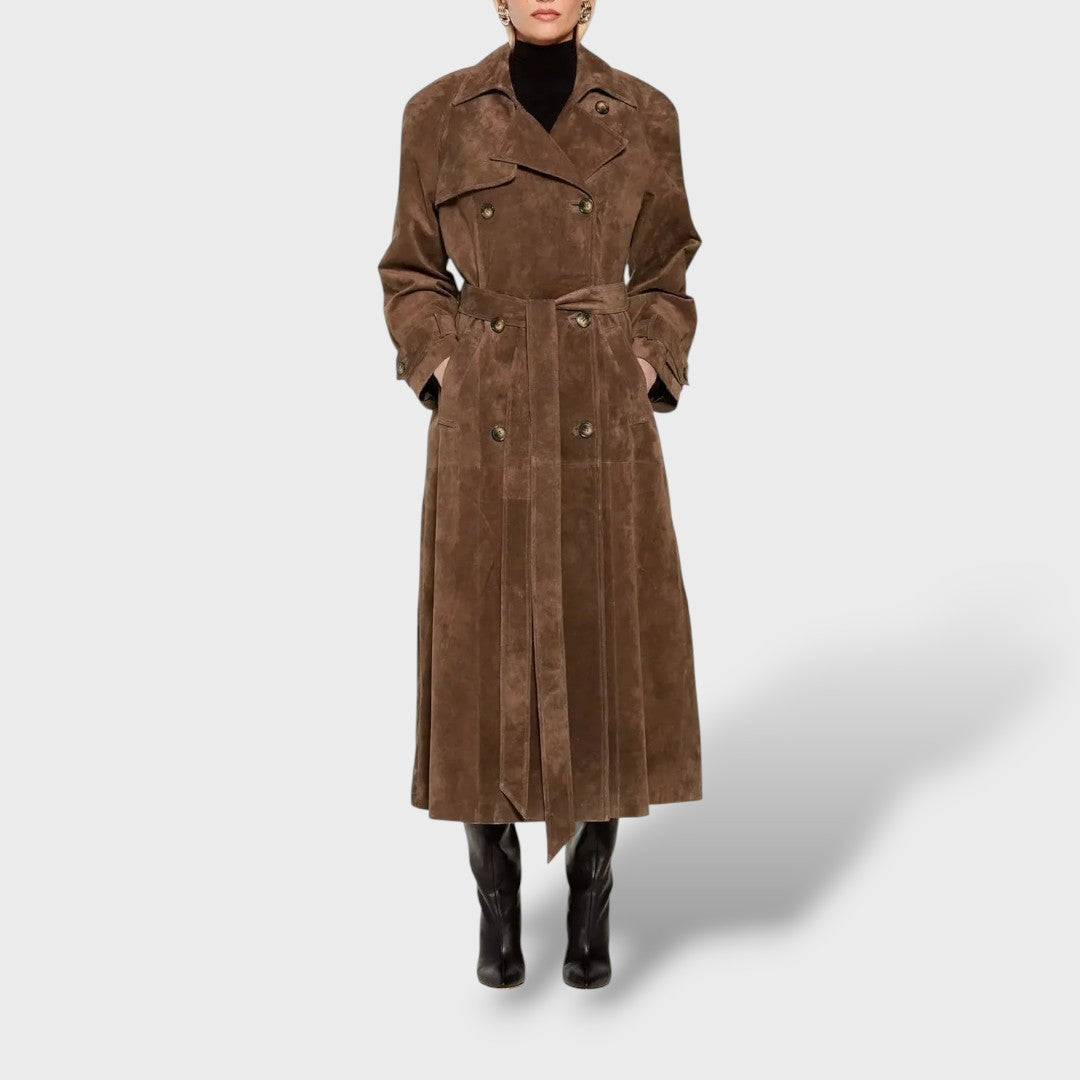 Gabardina Clásica de Ante para Mujer