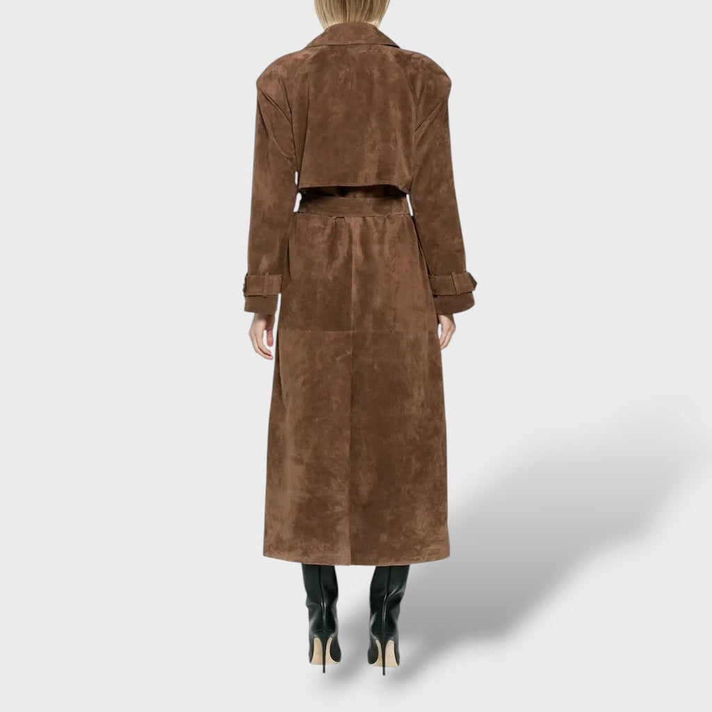 Gabardina Clásica de Ante para Mujer