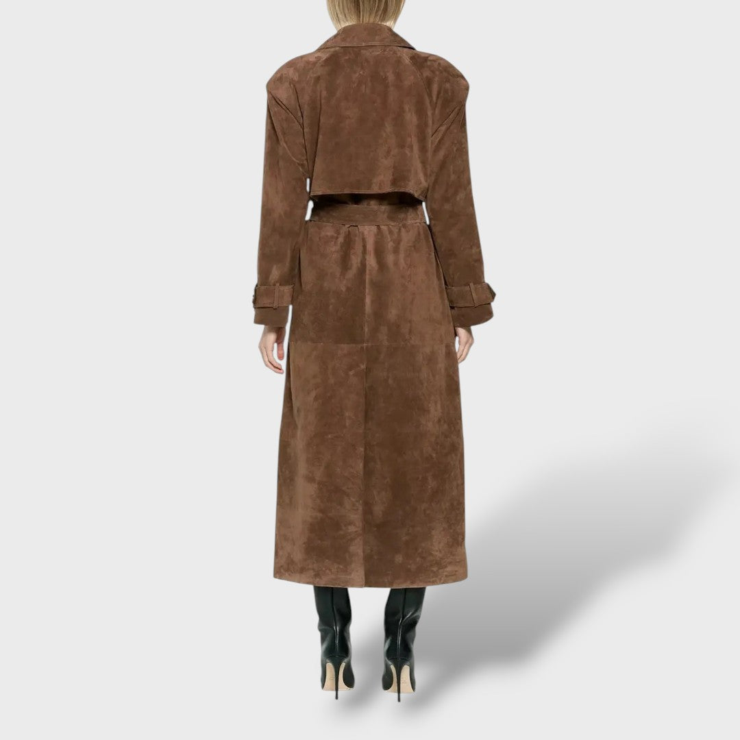 Gabardina Clásica de Ante para Mujer