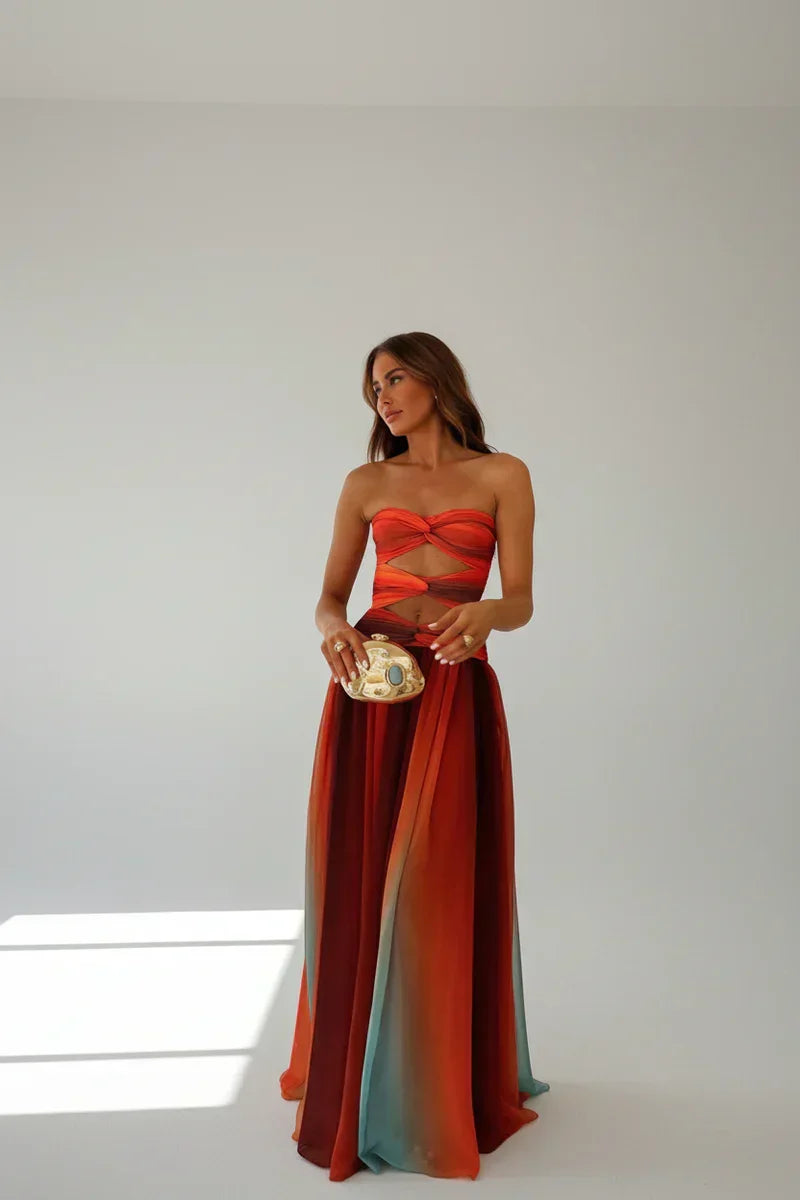 Vestido Maxi Elegante Calado Mujer