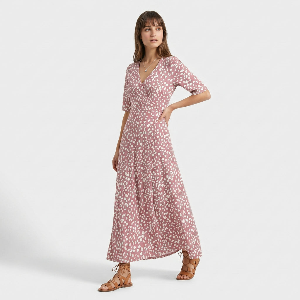 COLETTE | ELEGANTE VESTIDO MIDI DE LUNARES QUE FAVORECE LA FIGURA