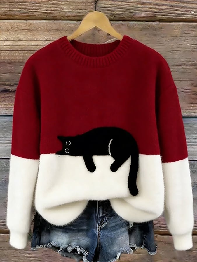 KIRSTEN | ELEGANT CAT PRINT JUMPER