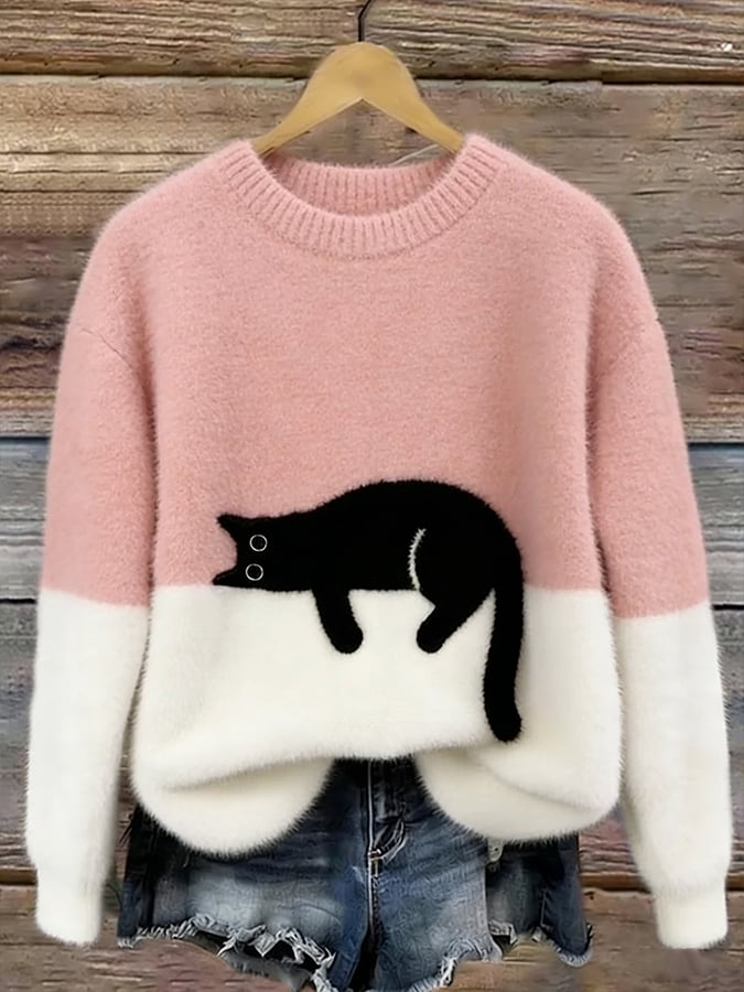KIRSTEN | ELEGANT CAT PRINT JUMPER