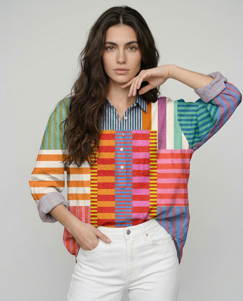 Fiorella – Camisa de lino estampada