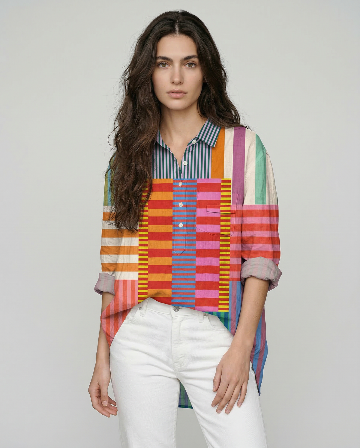 Fiorella – Camisa de lino estampada