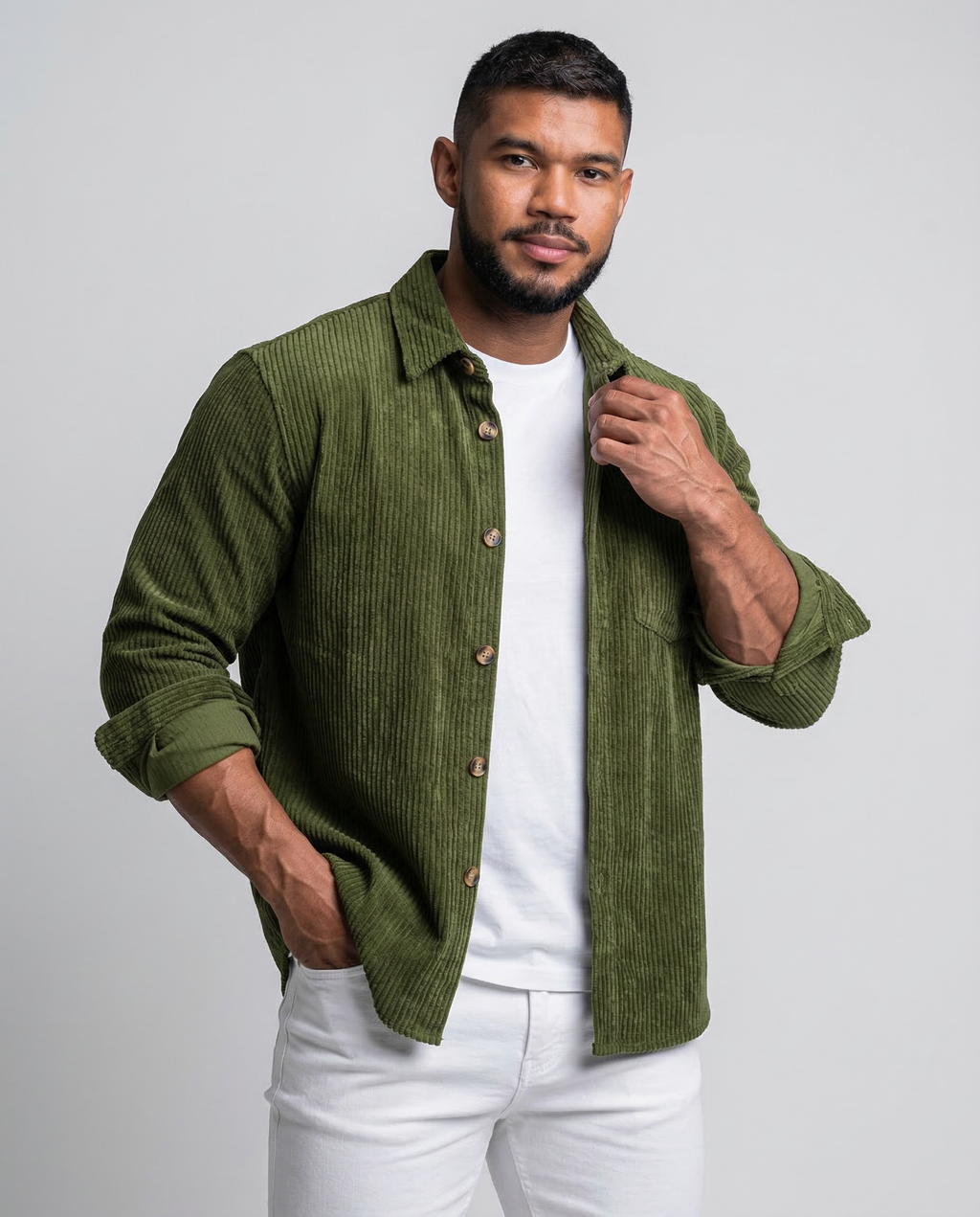 LONDON | Sobrecamisa de pana suave