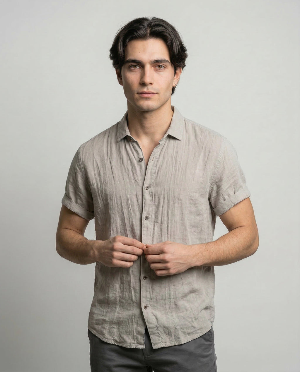 LOREN | Camisa de lino de manga corta