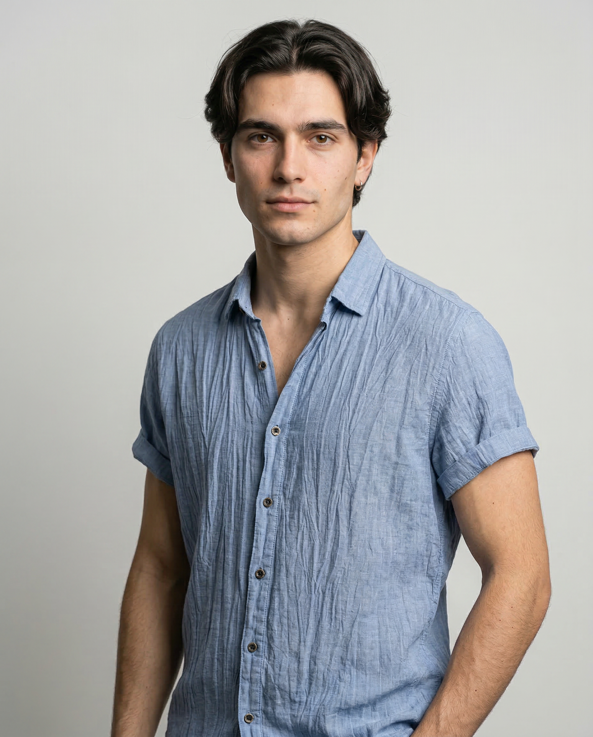 LOREN | Camisa de lino de manga corta