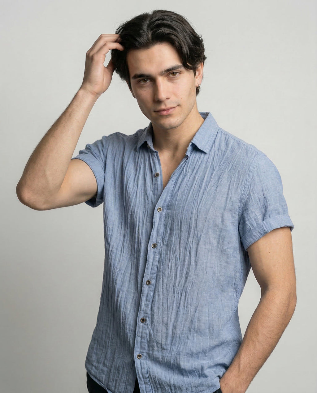 LOREN | Camisa de lino de manga corta