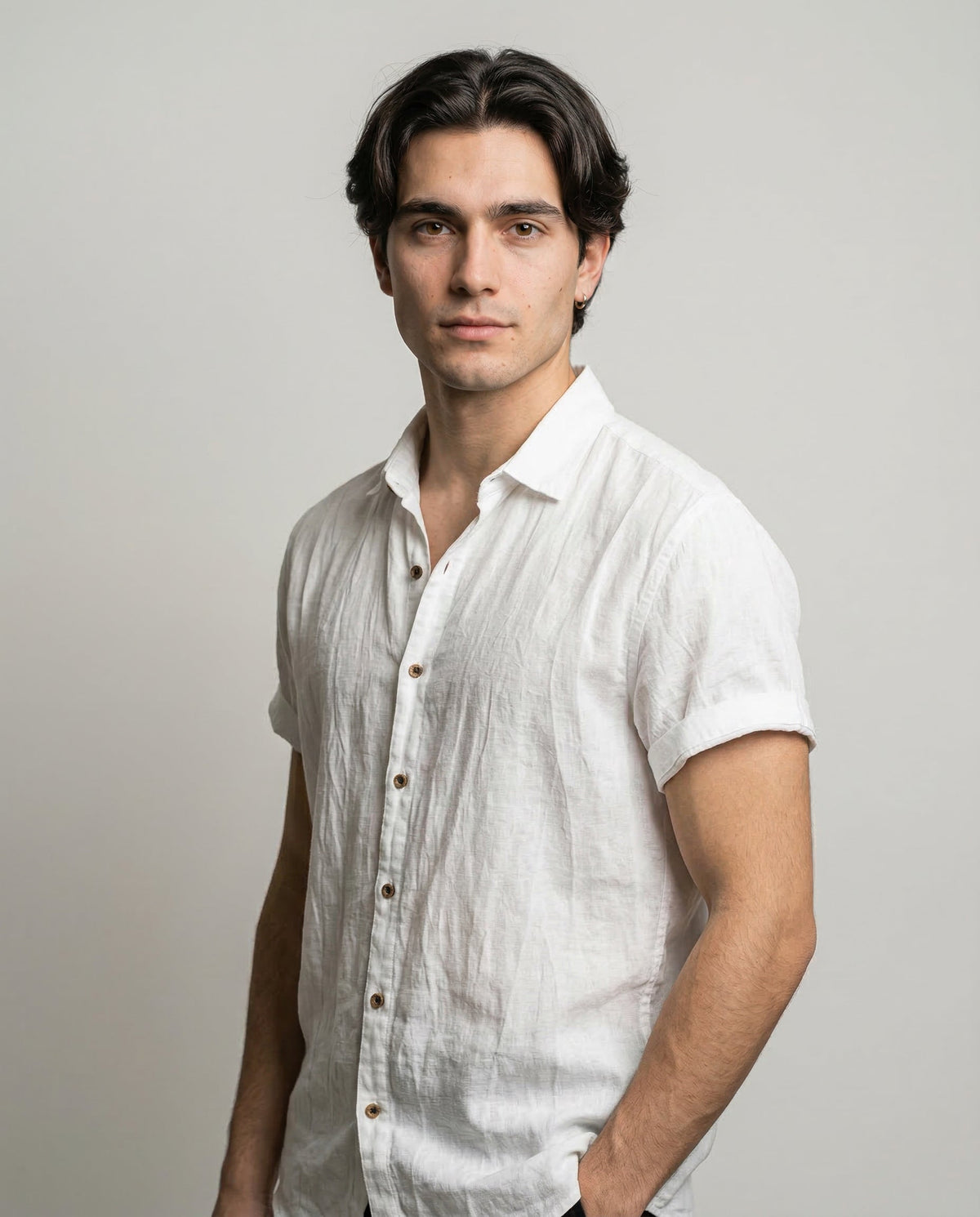 LOREN | Camisa de lino de manga corta