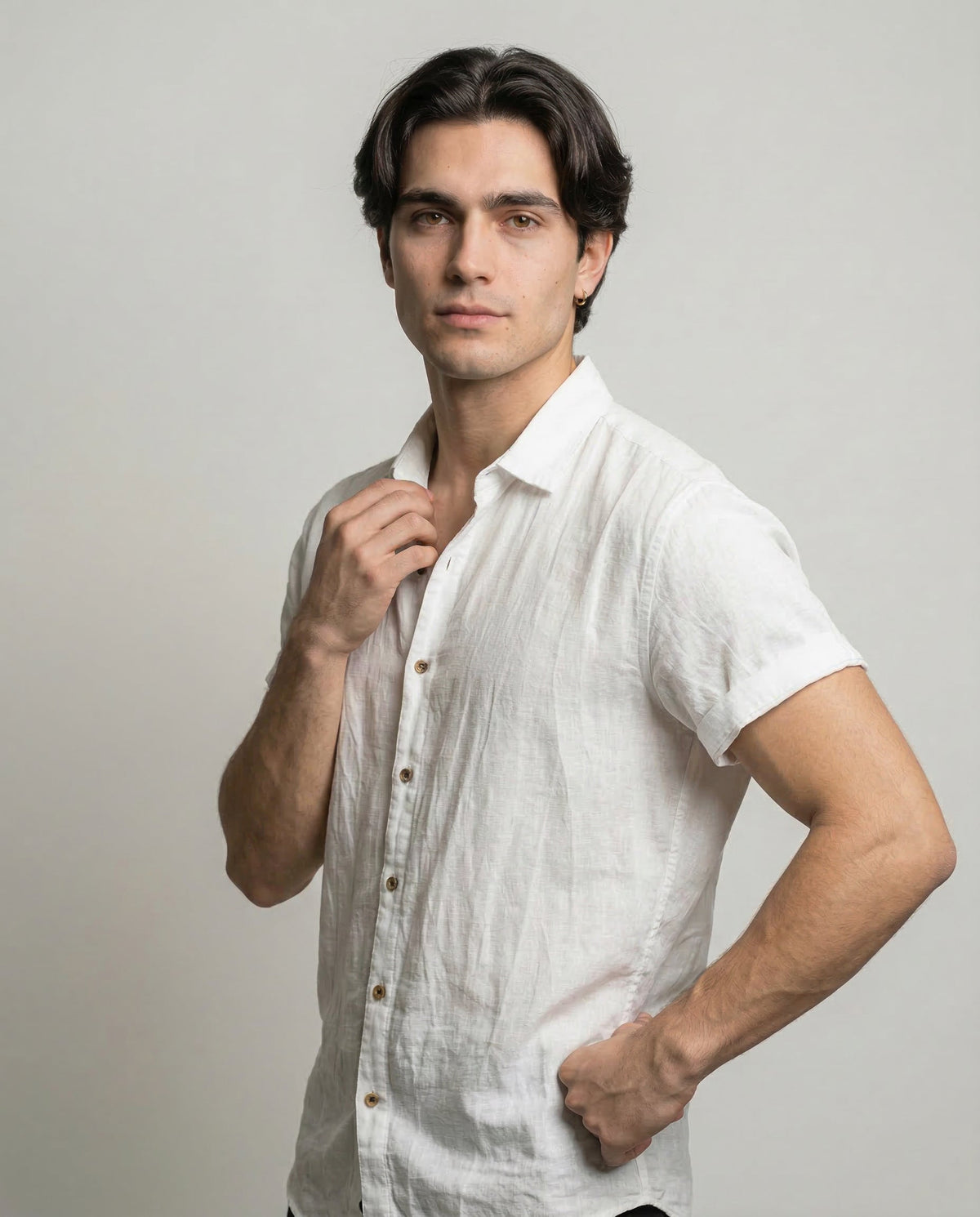 LOREN | Camisa de lino de manga corta