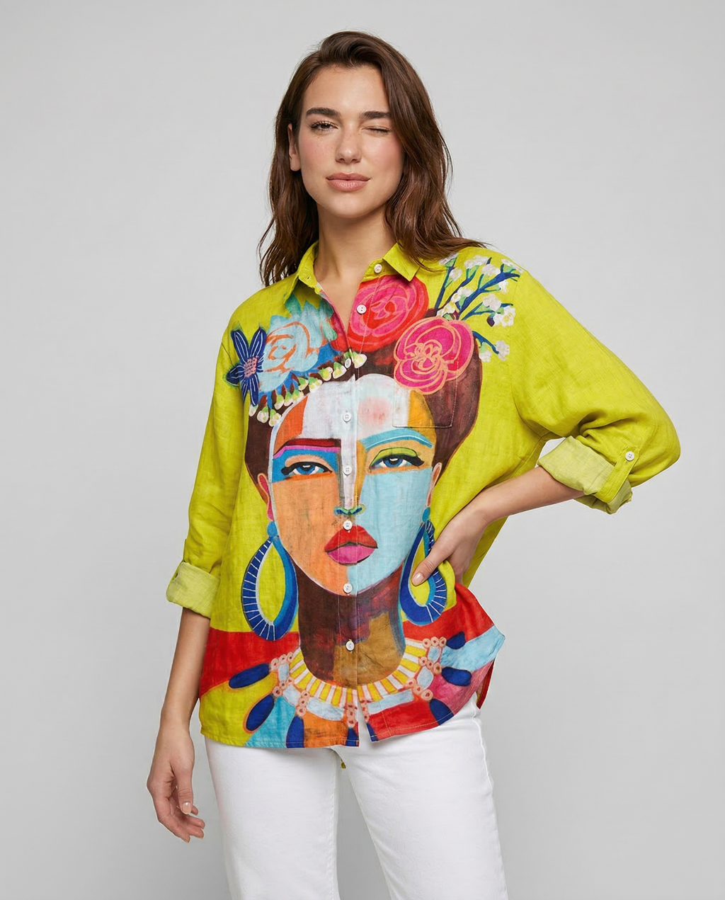 Margherita – Camisa de lino con estampado