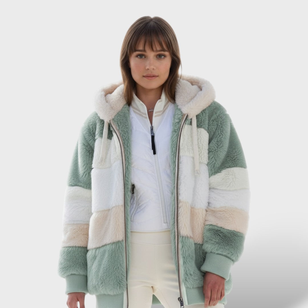 Chamarra de Invierno con Capucha y Cremallera para Mujer