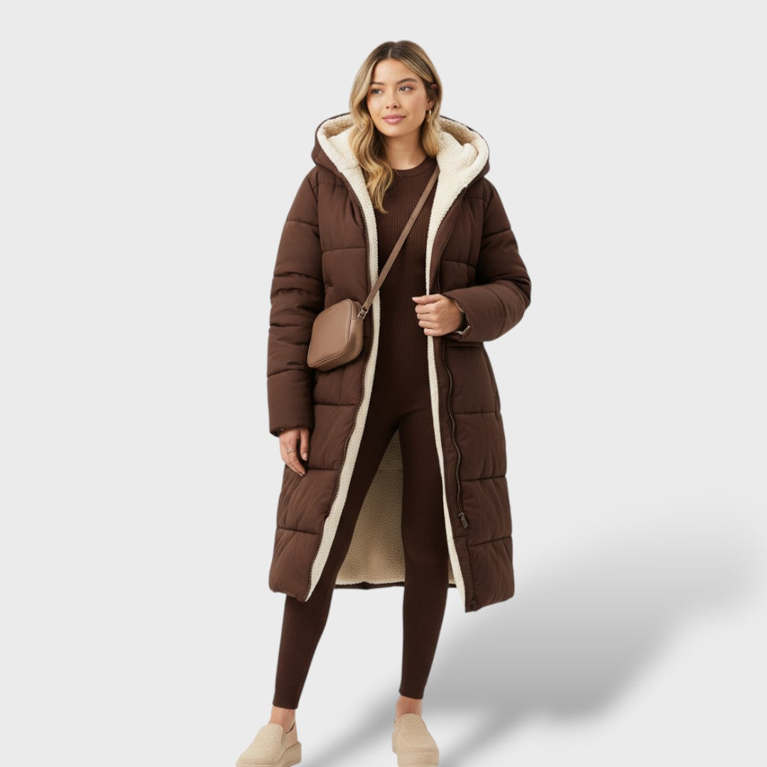Abrigo Reversible Negro de Invierno para Mujer