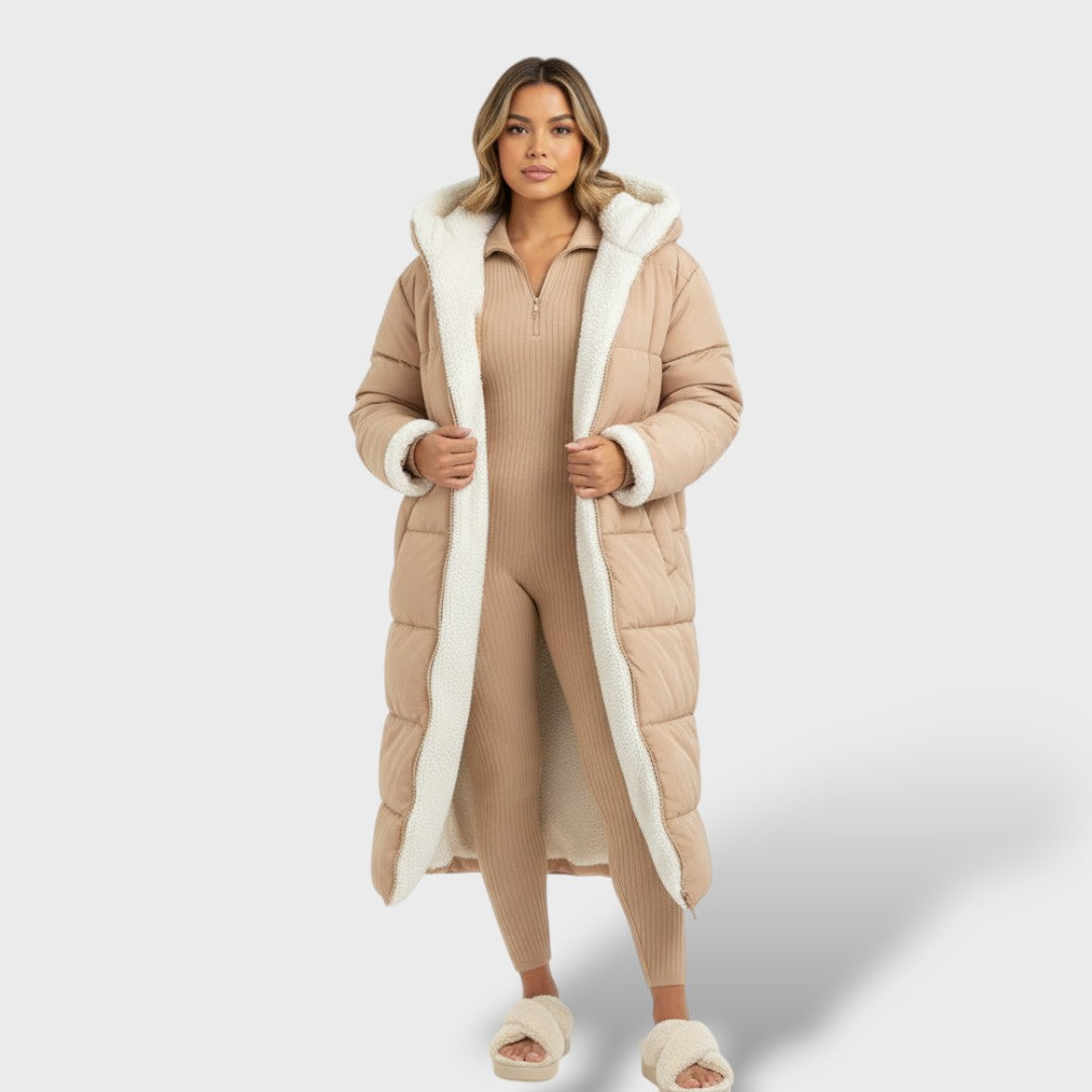 Abrigo Reversible Negro de Invierno para Mujer
