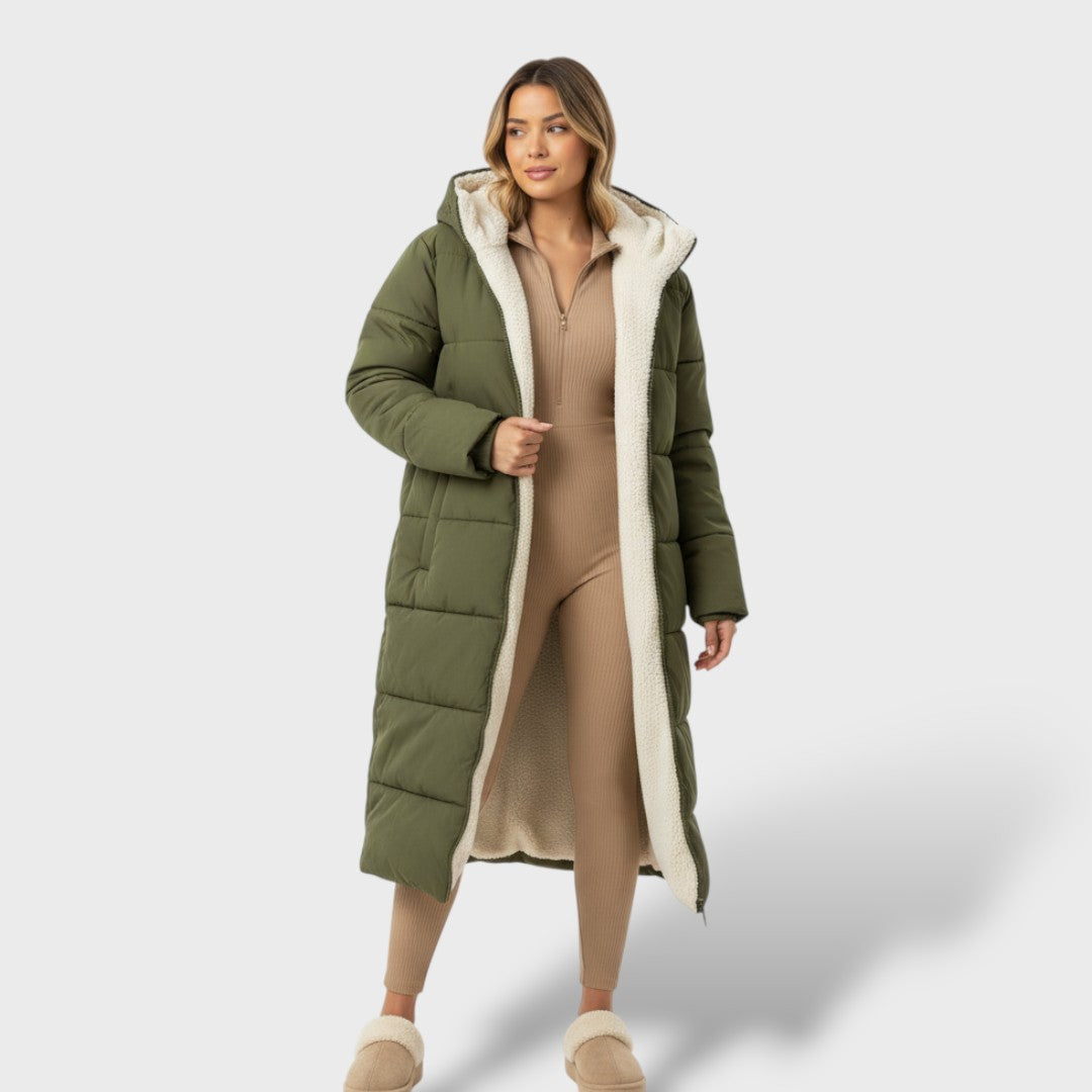 Abrigo Reversible Negro de Invierno para Mujer