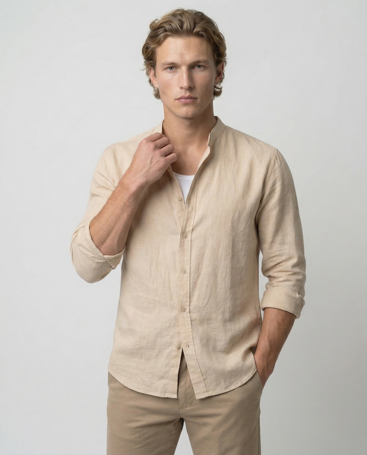Camisa de lino transpirable