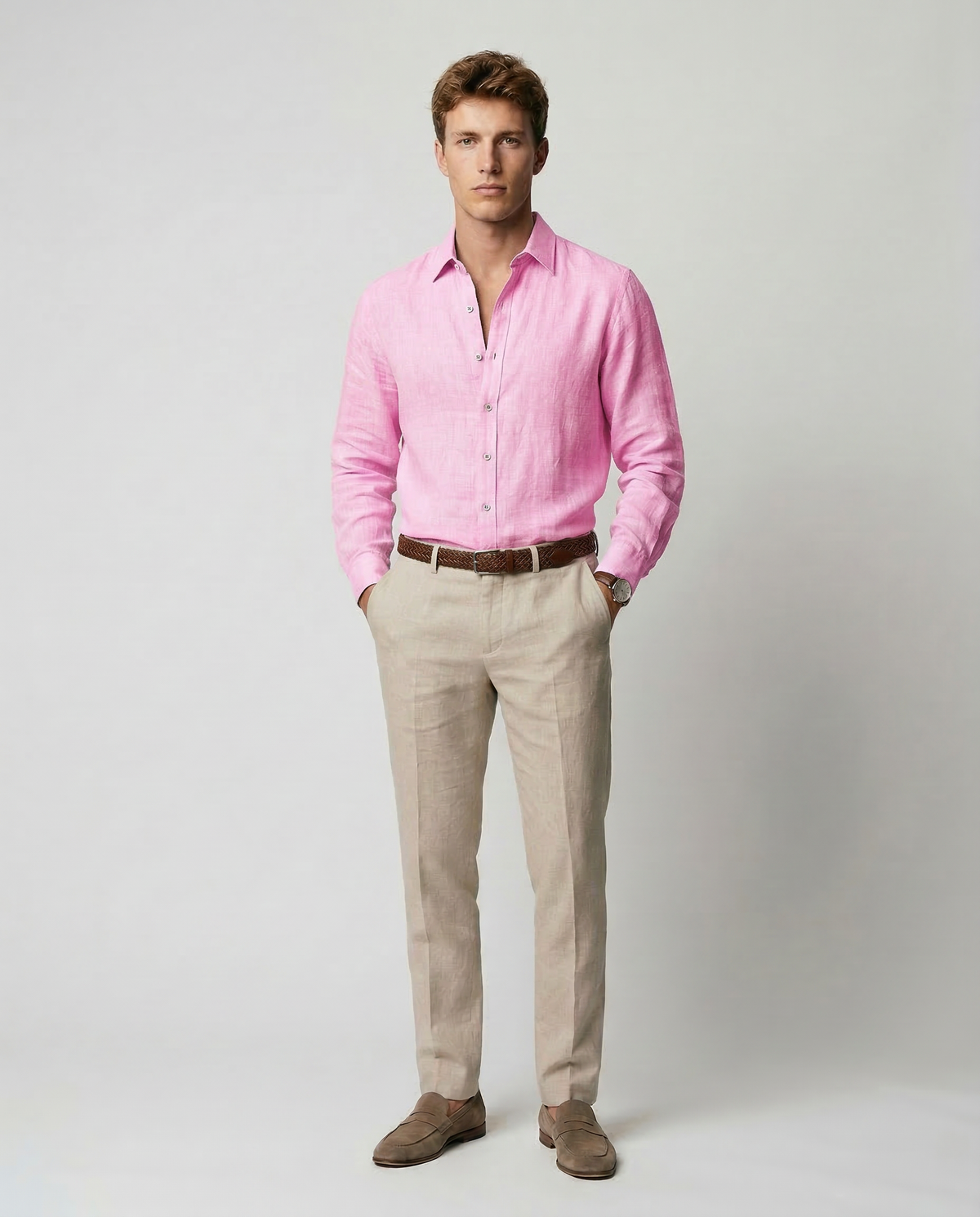 Camisa casual de lino