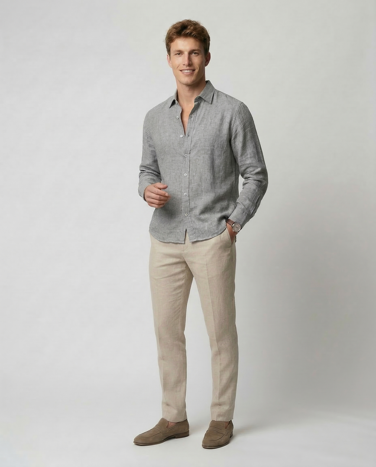 Camisa casual de lino
