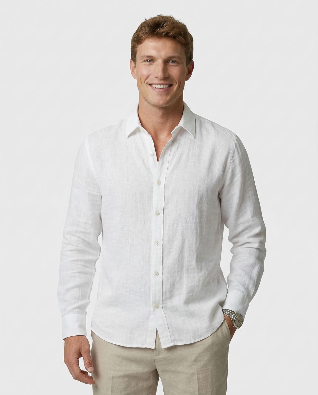 Camisa casual de lino