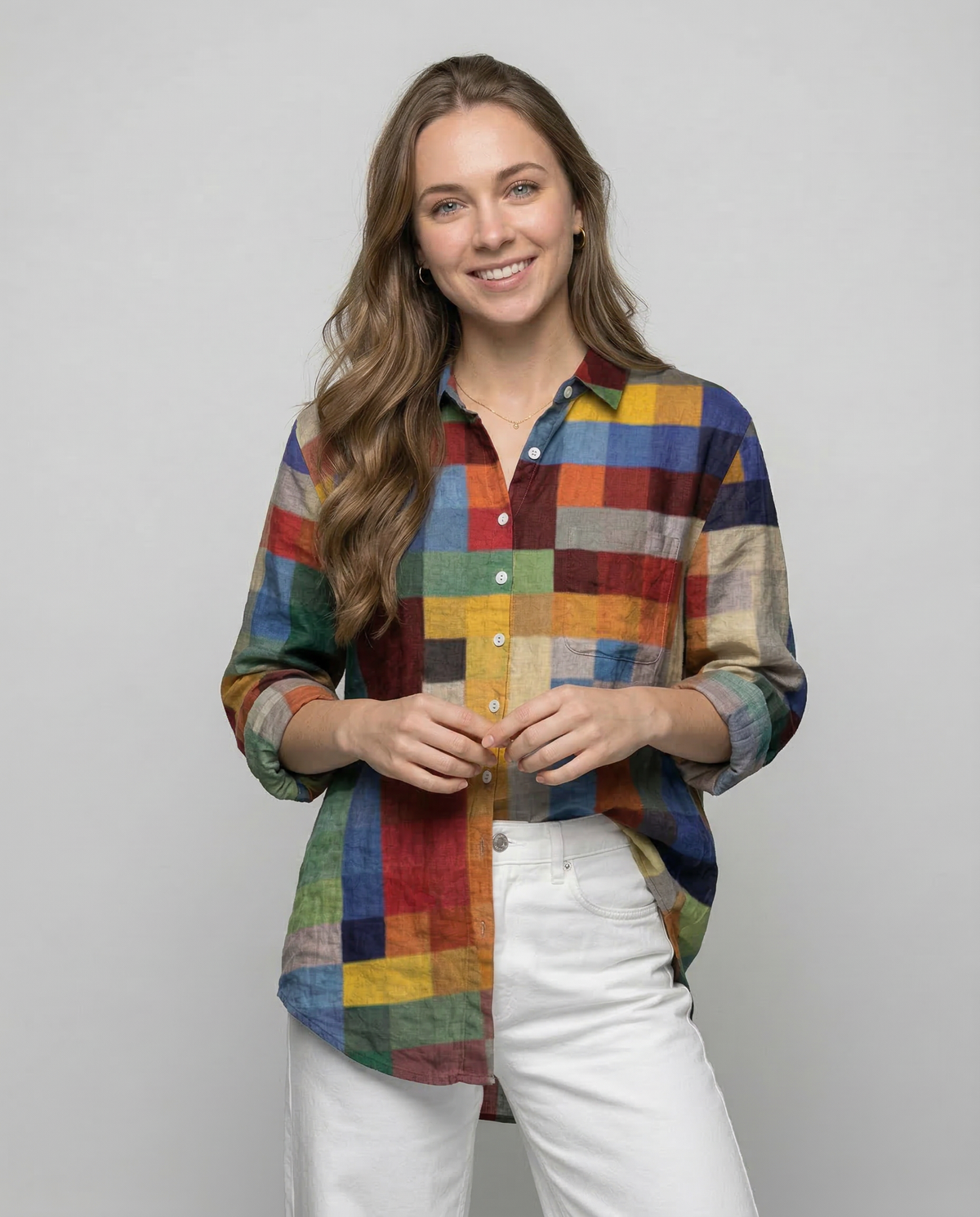 Mirella – Camisa de lino con estampado