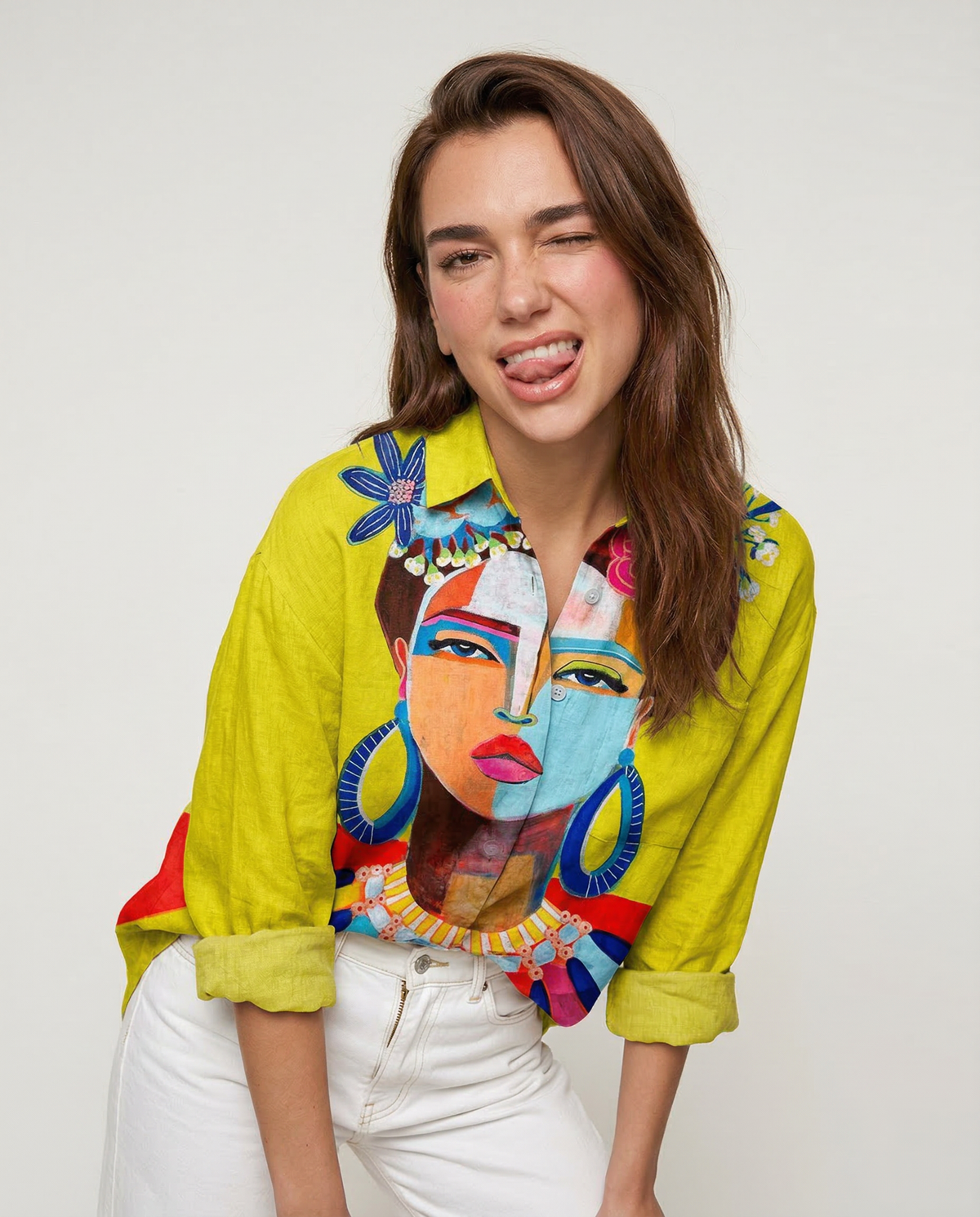 Margherita – Camisa de lino con estampado